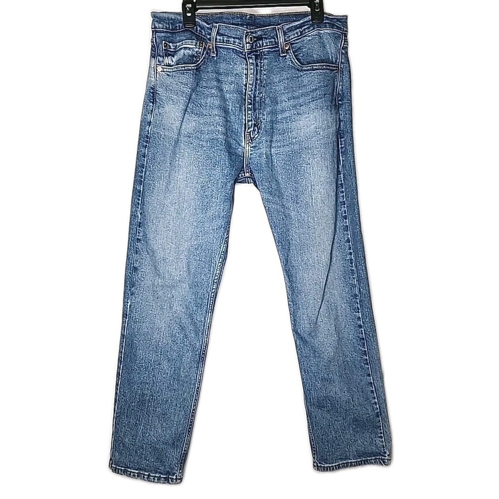 Levis 505 Jeans Mens 36" X 30" Medium Blue Denim Straight Regular Fit
